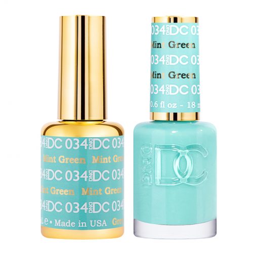 DND DC Gel Polish and Lacquer Duo Set in Fresh Mint Green Shade #034