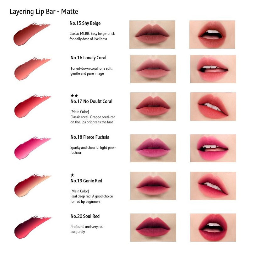 Laneige 1.9g Lipstick Layering Lip Bar for Fuller Coverage