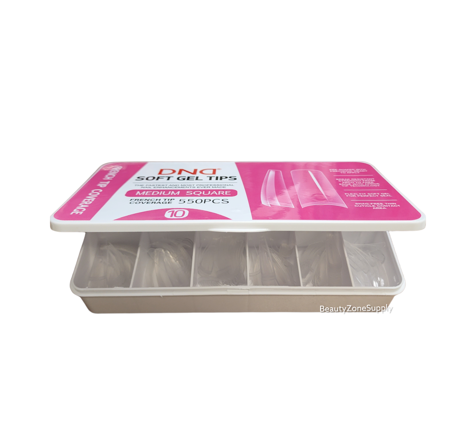 DND Medium Square Soft Gel Nail Tips, 550 Pieces, Size #10