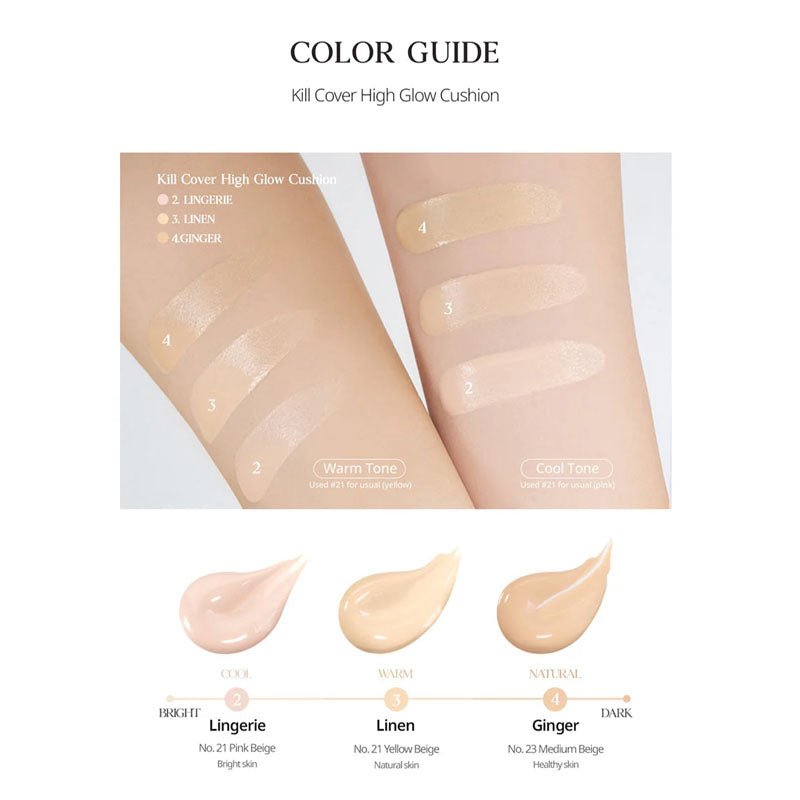 Clio Kill Cover High Glow 14g Cushion with Refill for Flawless Skin