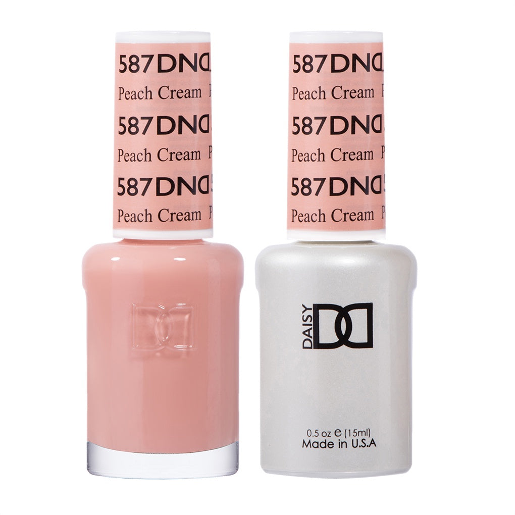 DND Duo Gel Nail Polish and Matching Lacquer in Peach Cream Shade #587