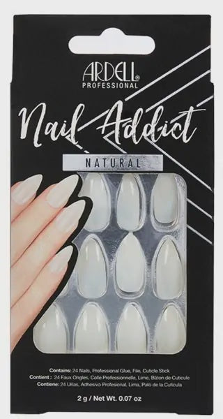 Ardell Nail Addict Press - on Natural Stiletto Nails #63822 for Stylish Fingernails