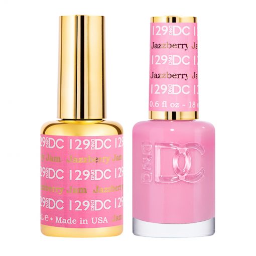 DND DC Gel Polish - Jazzberry Jam #129, Duo Set for Stunning Nails