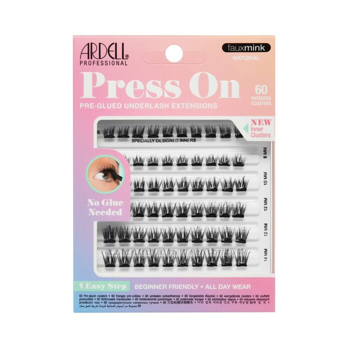 Ardell Press - On Faux Mink Natural Eyelash Extensions Multipack with 60 Pieces, Product Code #38763