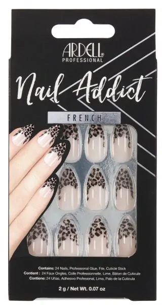 Ardell Nail Addict Press-on French Leopard Pattern Nails - Stylish False Nails #61216