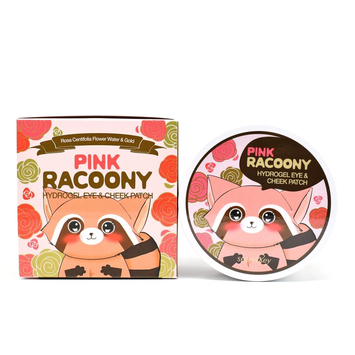 Secret Key Pink Racoony Brand Hydro Gel Patches for Eyes and Cheeks - Pack of 60 Patches