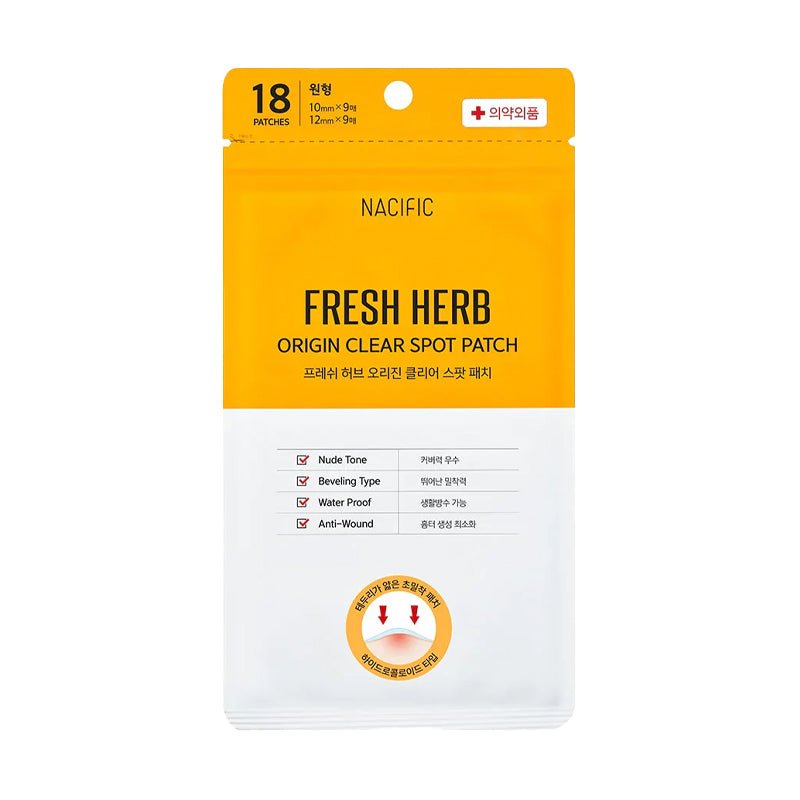 Nacific Fresh Herb Clear Spot Patches - 18 Pieces (10mm x 9, 12mm x 9)