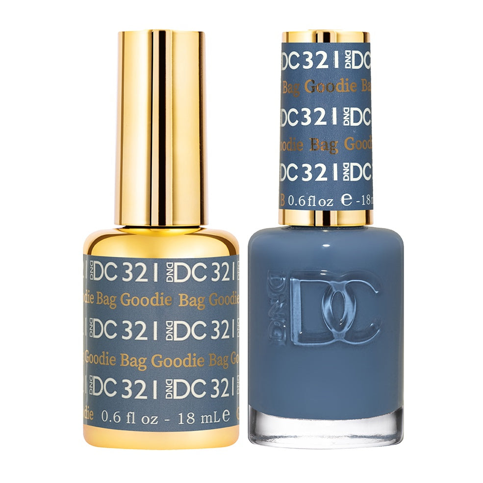 DND DC DUO Premium Nail Polish Goodie Bag with 0.5 oz of Glitter Metallic Gel - #321
