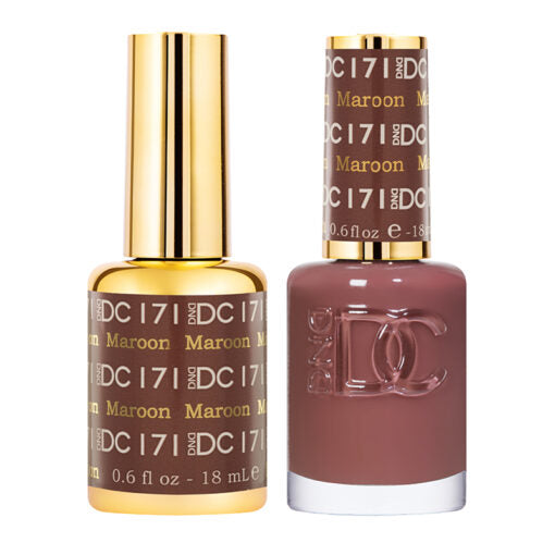 DND DC Dual - Function Gel and Nail Lacquer in Elegant Maroon Shade #171