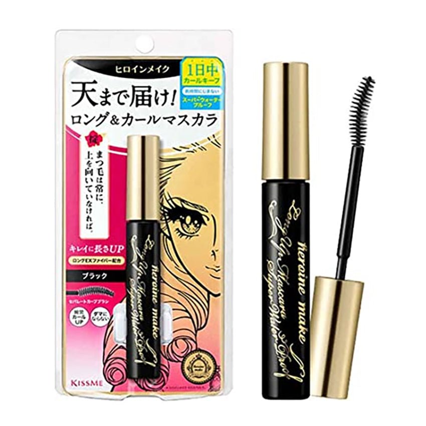 Kiss Me Heroine Make Super Waterproof Prime Long - Lasting and Curl - Enhancing Eyelash Mascara