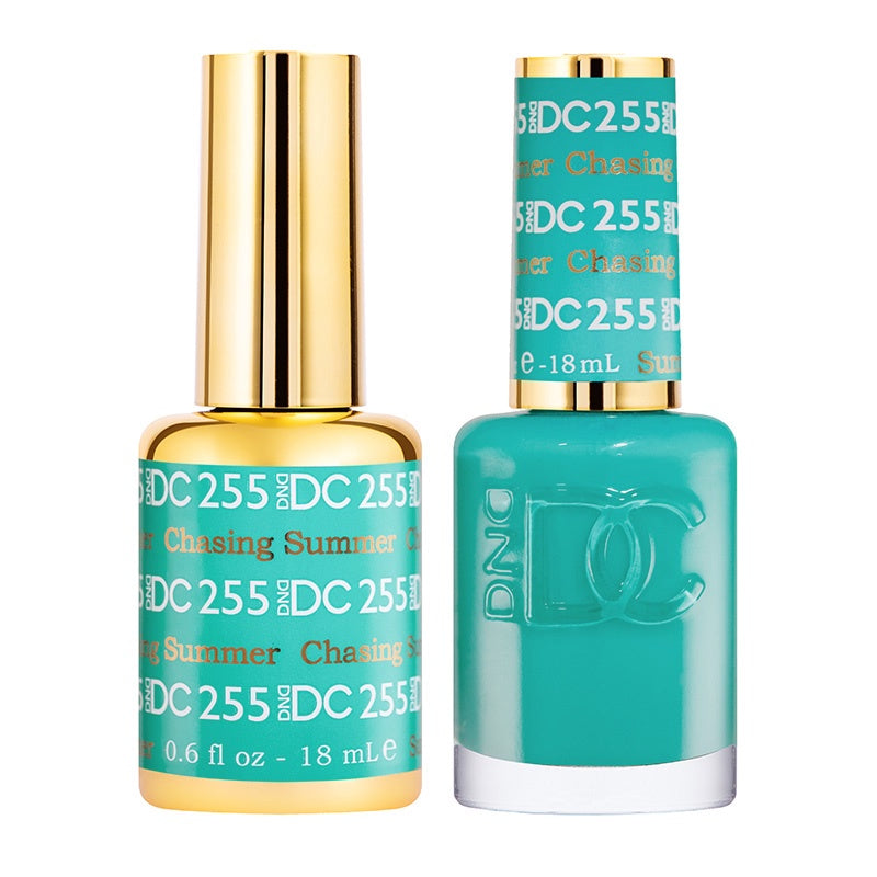 DND DC Duo 0.5 oz Gel & Lacquer #255 Chasing Summer Glitter Metallic