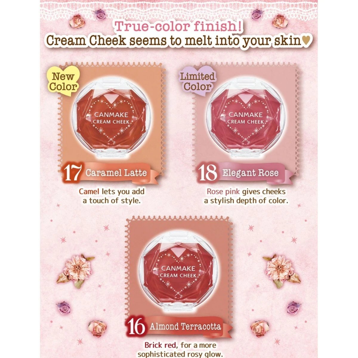 Canmake Cream Blush with 13 Different Shades