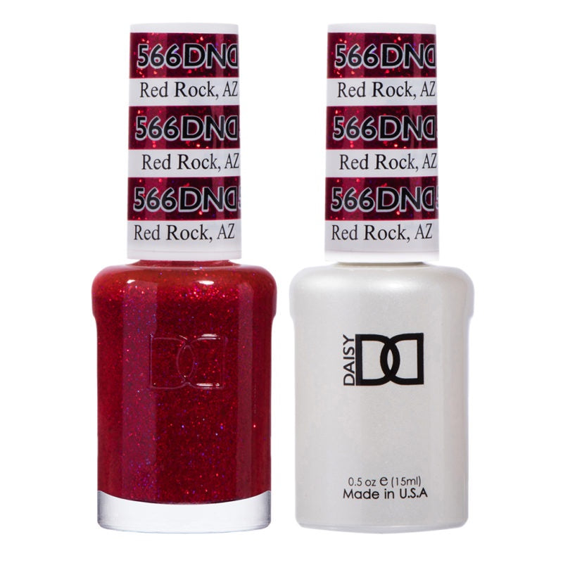 DND Duo Gel Polish and Lacquer Set in Red Rock Color #566