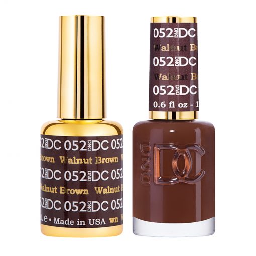 DND DC Gel Polish and Lacquer Duo in Elegant Walnut Brown Shade #052