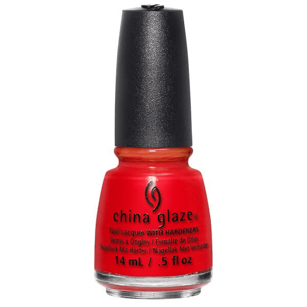 China Glaze 0.5 oz Neon Red Creme Lacquer - Hot Flash #83541