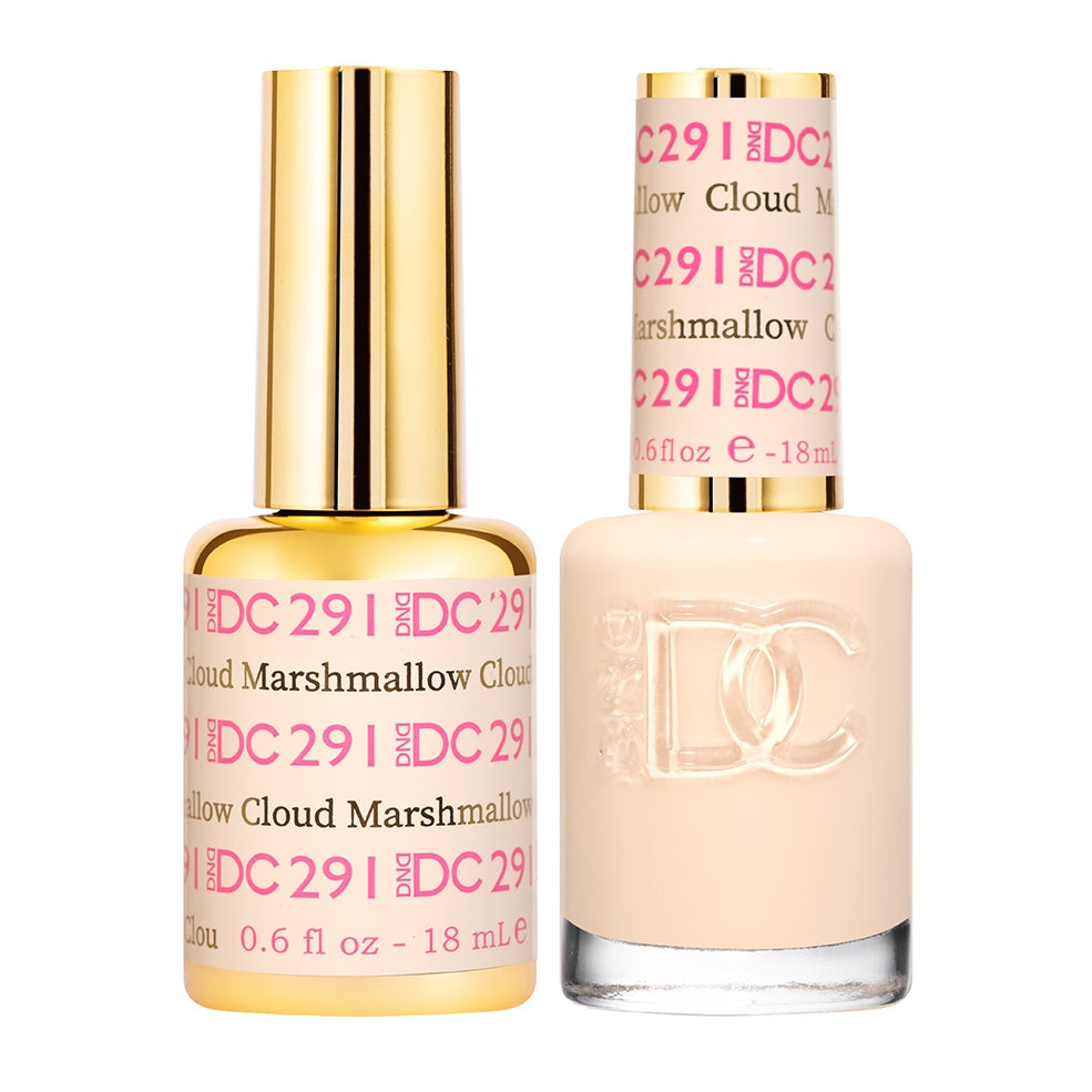 DND DC DUO Nail Polish Gel - Marshmallow Cloud Glitter Metallic Effect, 0.5 oz, #291