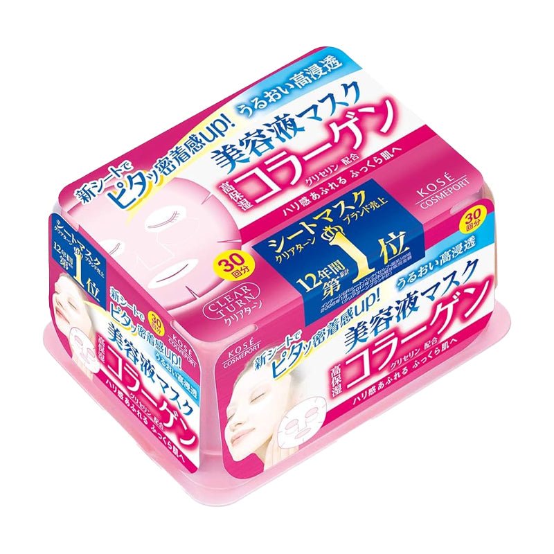 Kose Clear Turn Collagen Essence Facial Mask Set (30 Masks)