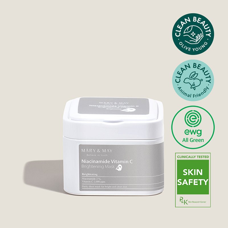 Mary & May Niacinamide and Vitamin C-infused Facial Brightening Mask Set (30 Pieces)