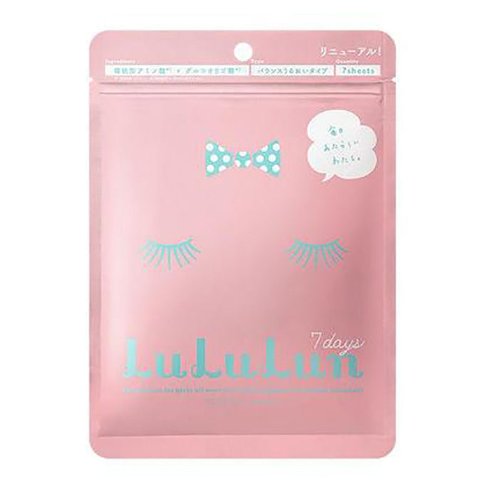Pink LuLuLun Balance Moisture Facial Sheet Mask Set (7 Sheets)