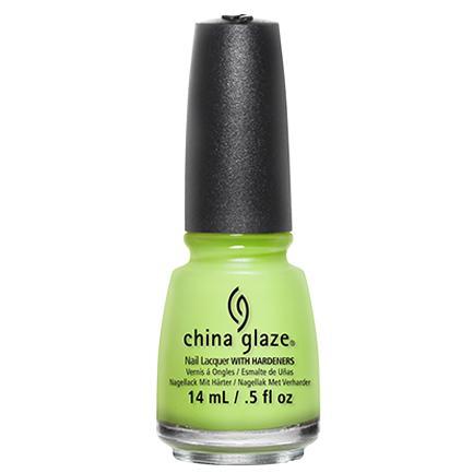 China Glaze Nail Lacquer - Grass Is Lime Greener in a Striking Bright Lime Green Shade, 0.5 oz Bottle #81766