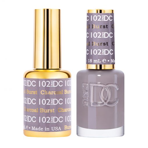DND DC Professional Gel Polish and Nail Lacquer Duo - Charcoal Burst Color #102