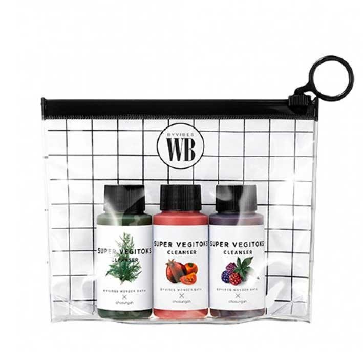 Miniature Super Vegitoks Cleanser Kit: 30ml x 3 in Green, Red, Purple