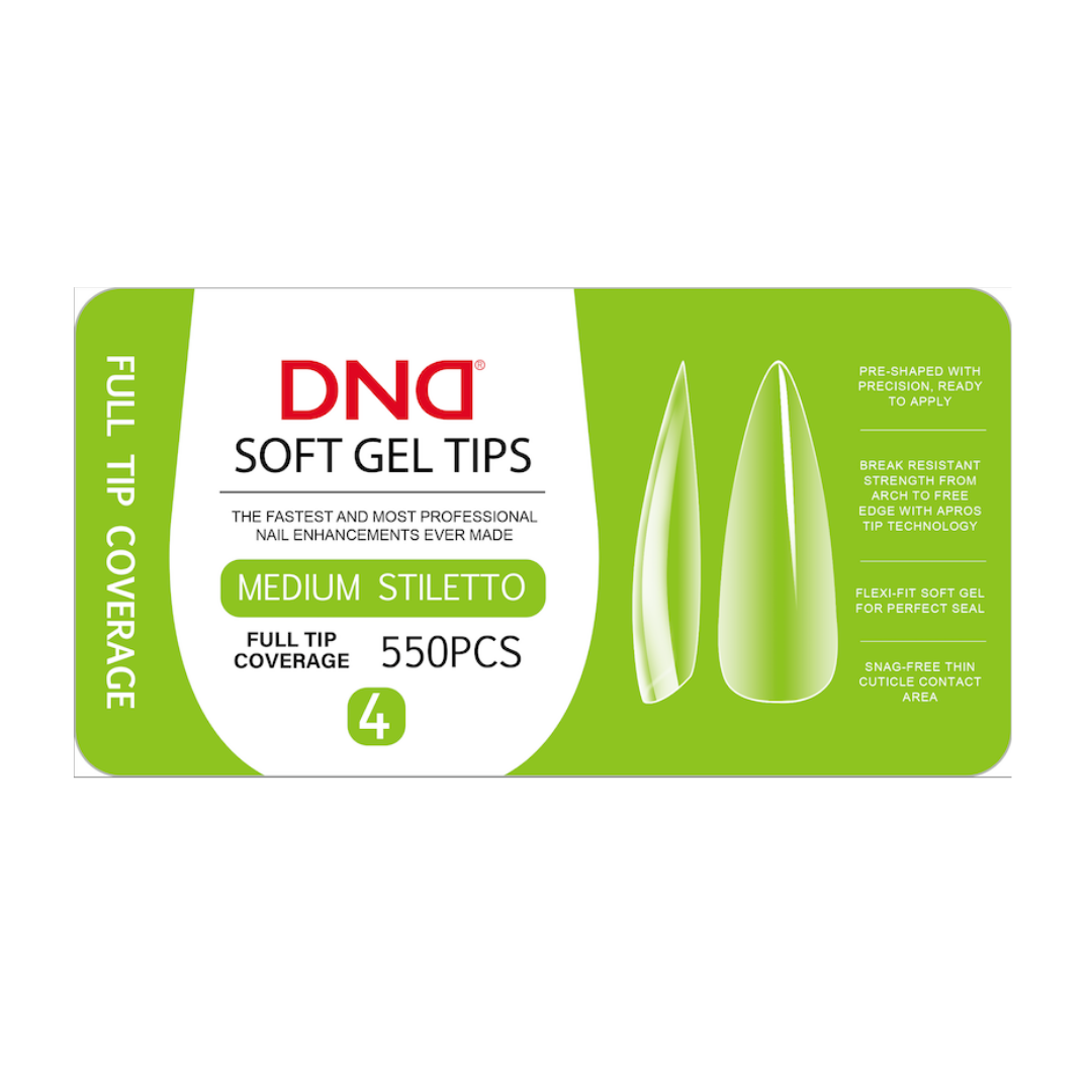 DND Brand Soft Gel Nail Tips in Full Long Stiletto Shape, Pack of 550 Tips #4