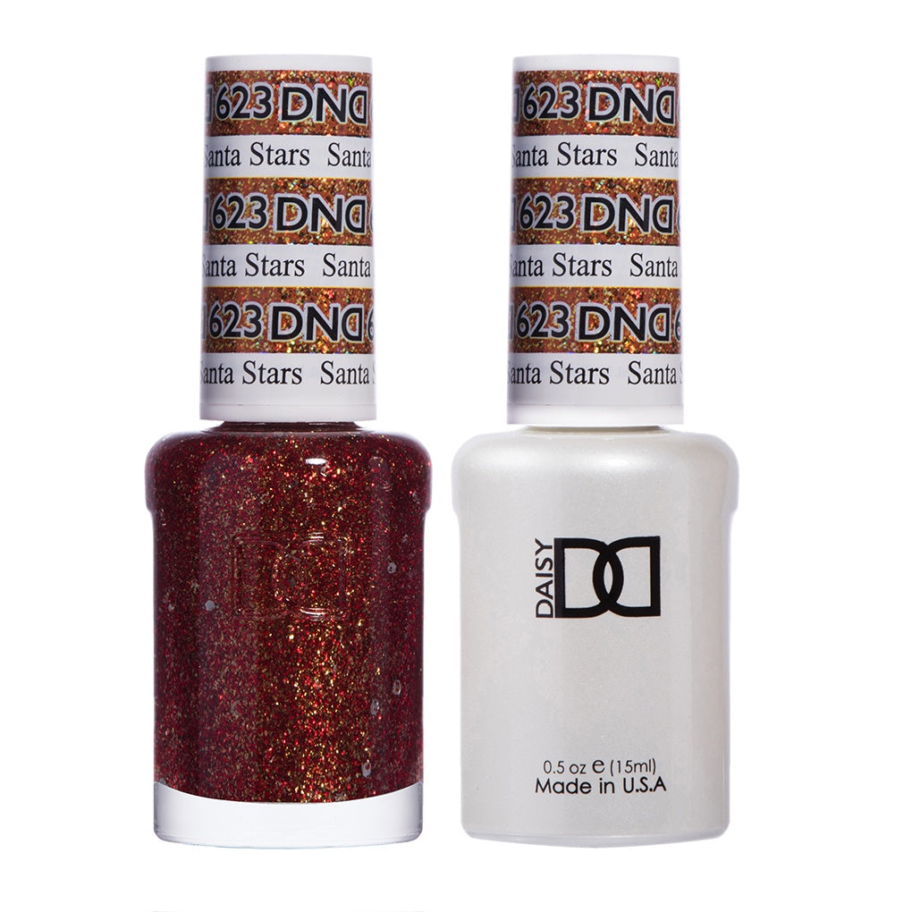 DND Duo: Stunning Santa Stars #623 Gel Polish and Matching Lacquer