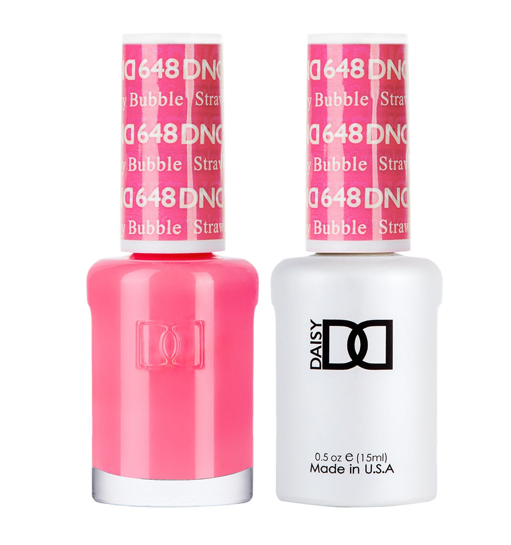 DND Duo Gel Polish and Lacquer in Strawberry Bubble Shade #648