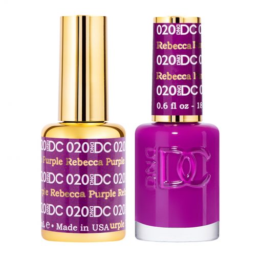 DND DC Professional Gel Polish Duo Set - Rebecca Purple Shade #020 for Stunning Nails