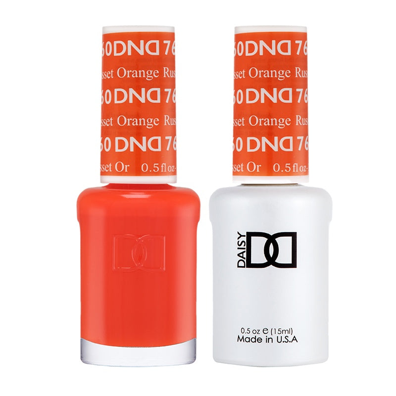 DND Duo Set: Gel Polish and Matching Lacquer in Russet Orange Shade #760