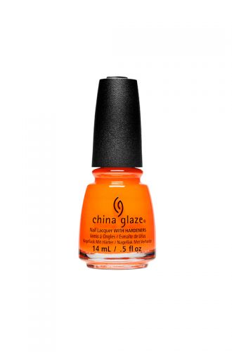 China Glaze Nail Lacquer - Sultry Solstice Orange Neon Color, 0.5 oz Bottle #80011