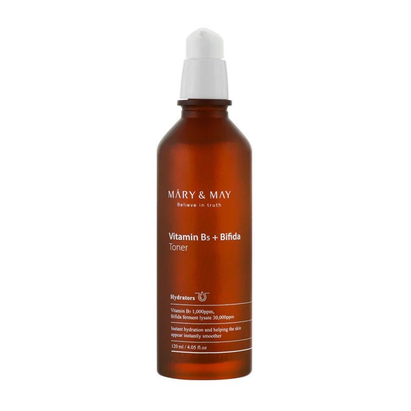 120ml Mary & May Vitamin B5 and Bifida Ferment Lysate Facial Toner for Skin Hydration and Barrier Strengthening