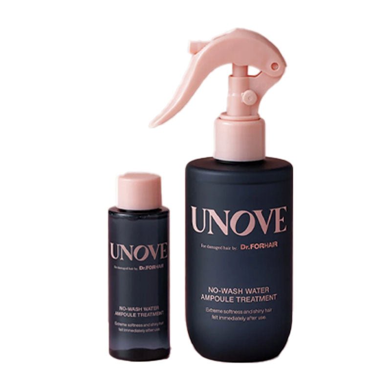 Unove No-Rinse Water Ampoule Hair Treatment Set - A Dual-Size Pack (200ml + 50ml) for Damaged Hair