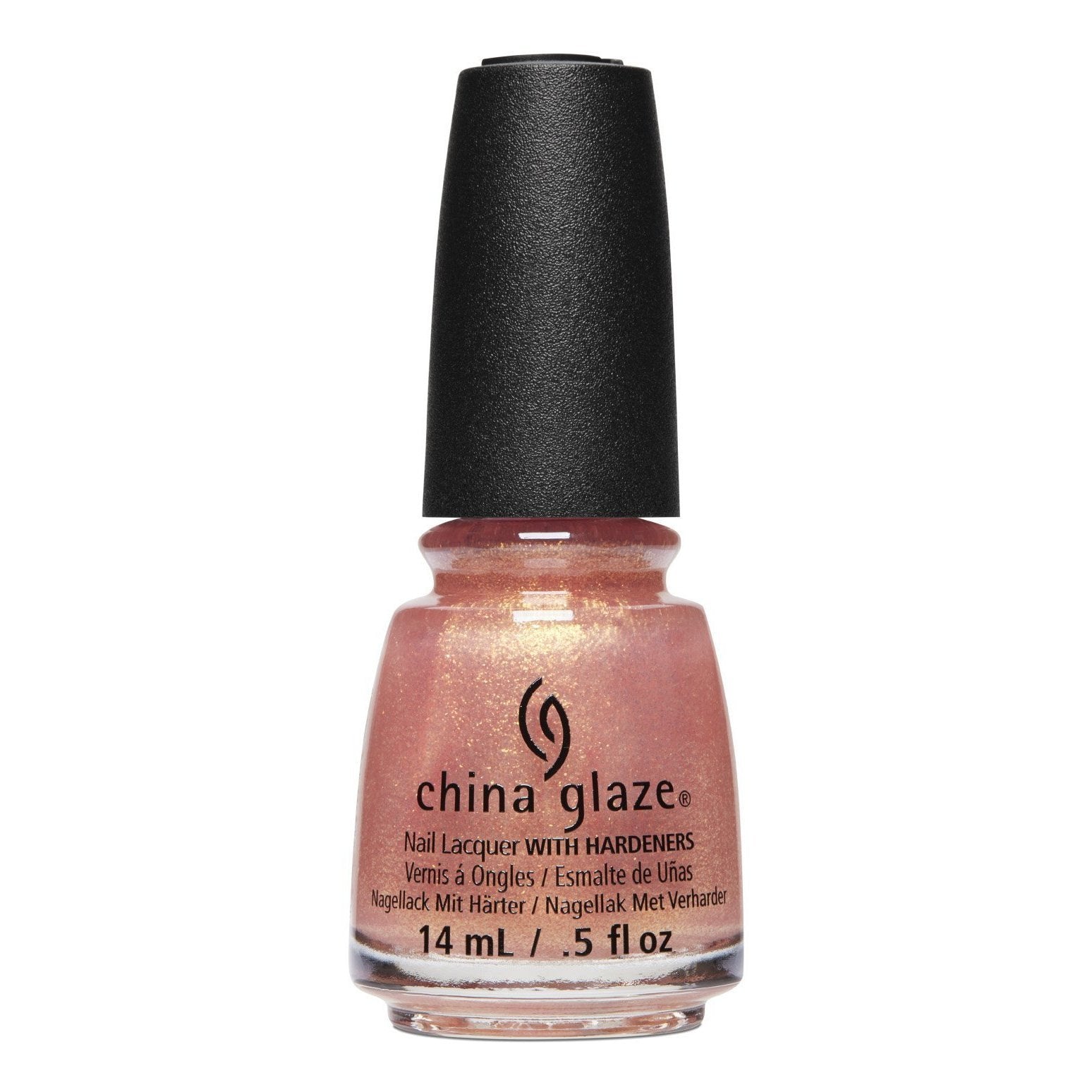 China Glaze Nail Lacquer - Sun's Out, Buns Out with Peach Glitter, 0.5 oz Bottle #66218