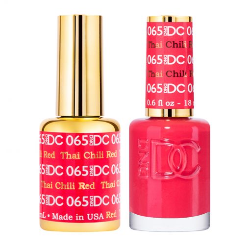 DND DC Professional Gel Polish and Nail Lacquer Duo in Thai Chilli Red Shade #065