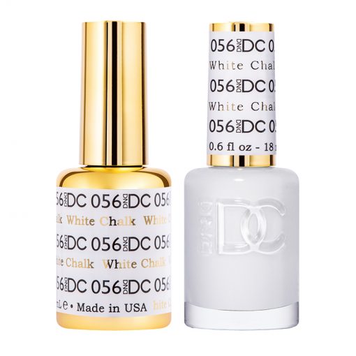 DND DC Gel Polish and Lacquer Duo Set - White Chalk Shade #056 for Professional Nail Art