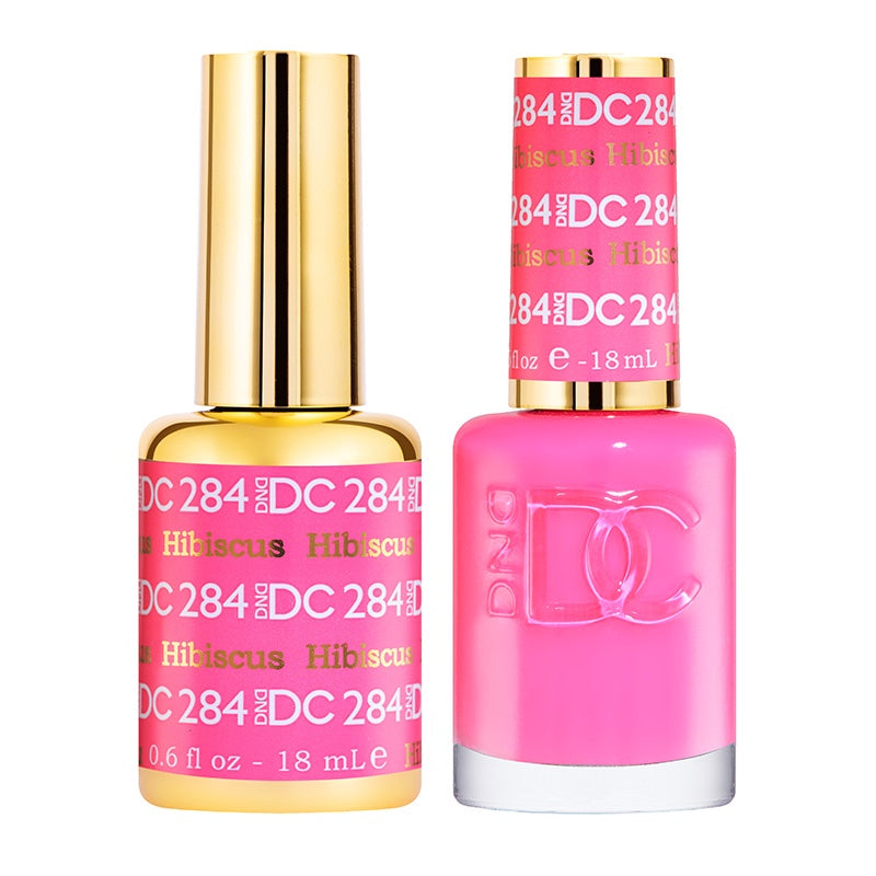 DND DC DUO 0.5 oz Glitter Metallic Hibiscus Nail Gel #284