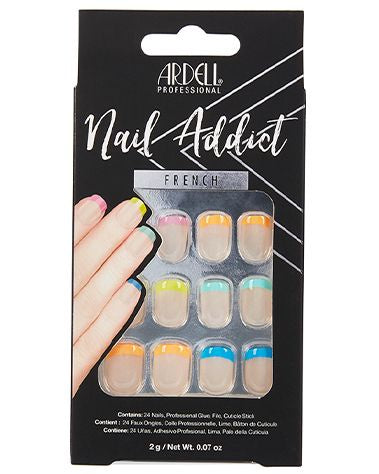 Ardell Nail Addict Rainbow French Press - on Nails Fashionable French - Style Press - on Manicure #63831