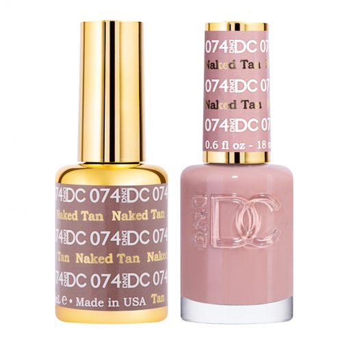 DND DC Gel Polish and Lacquer Duo - Nude Tan Shade #074 for Professional Nail Art