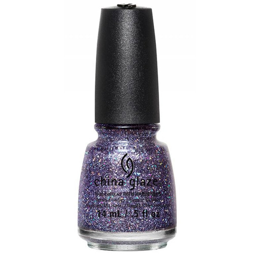 China Glaze Nail Lacquer - Pick Me Up Purple (Light Lavender Multisized Holographic Glitter) 0.5 oz Bottle #82697