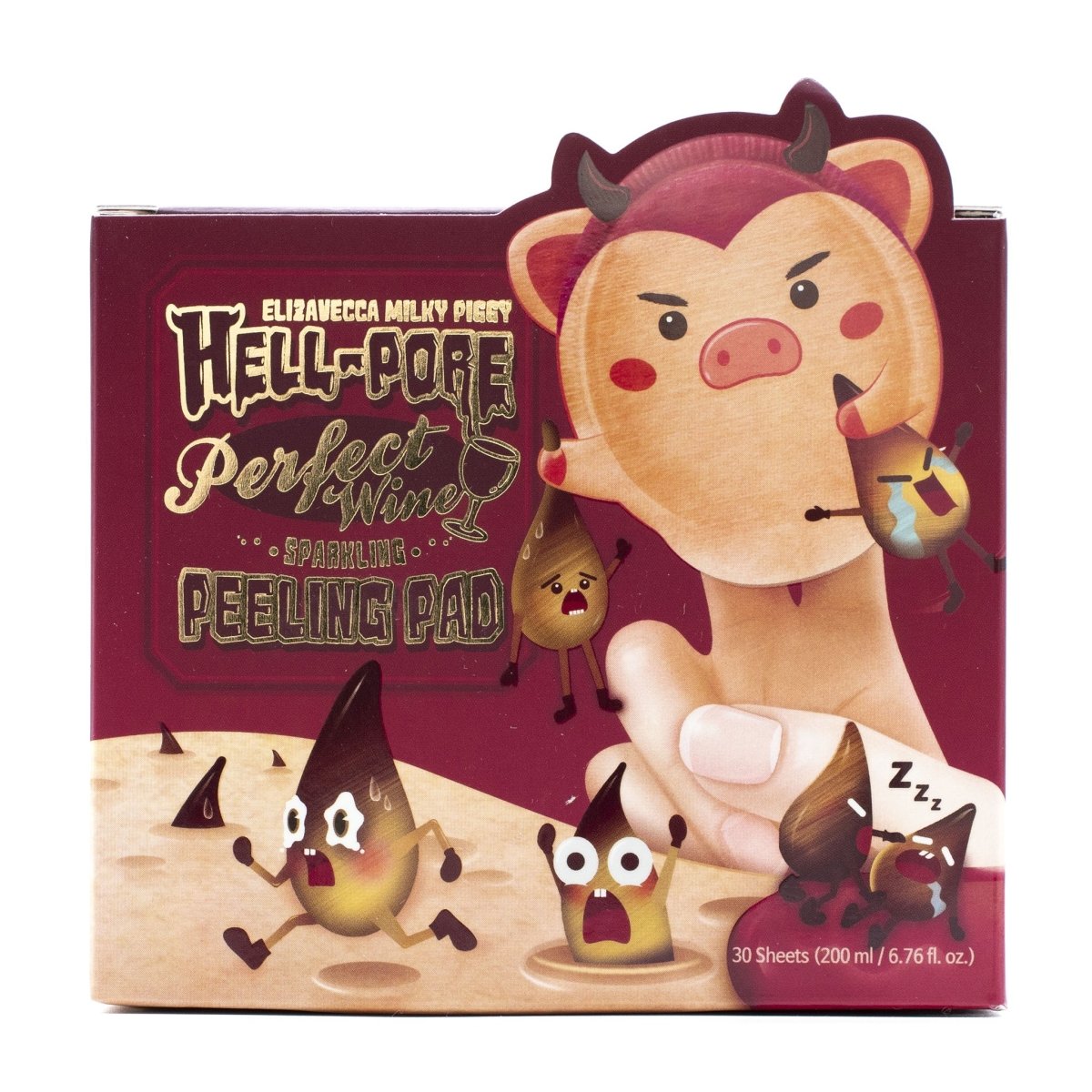 Elizavecca Milky Piggy Exquisite Wine Sparkling Exfoliating Pads - Pack of 30 Sheets for Pore Perfection